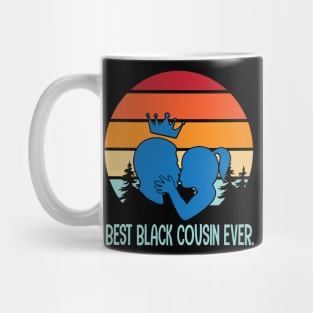 Best Black Cousin Ever Happy Father Mother Parent Family Day Vintage Retro Mug